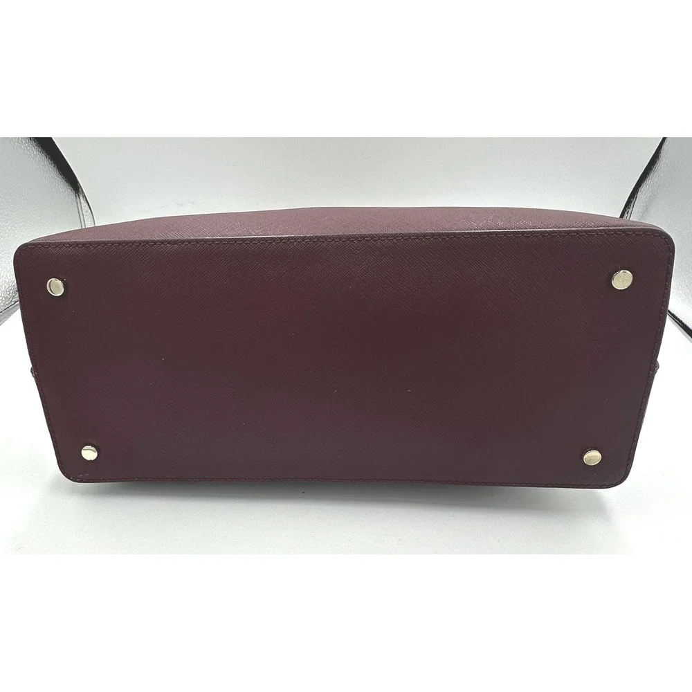 Kate Spade Maise Medium Dome Satchel Pink Wine‎ Colorblock Saffiano Leather